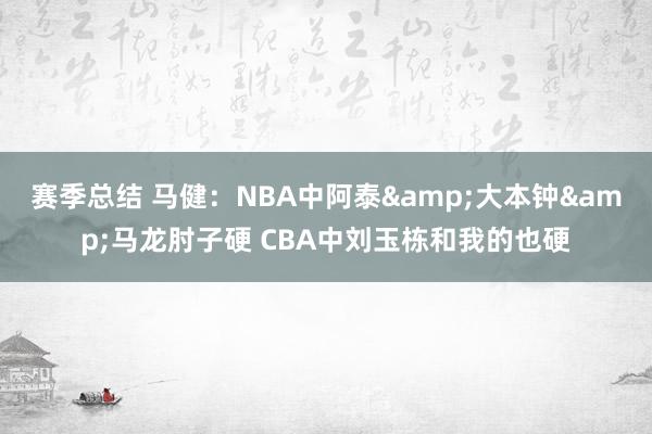 赛季总结 马健：NBA中阿泰&大本钟&马龙肘子硬 CBA中刘玉栋和我的也硬