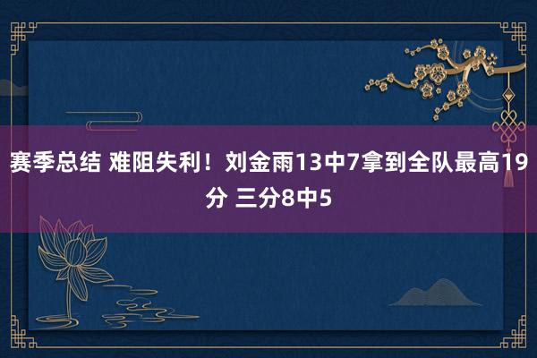 赛季总结 难阻失利！刘金雨13中7拿到全队最高19分 三分8中5