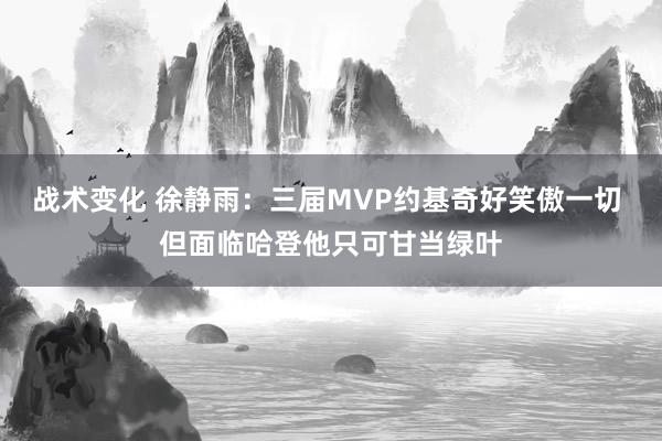 战术变化 徐静雨：三届MVP约基奇好笑傲一切 但面临哈登他只可甘当绿叶