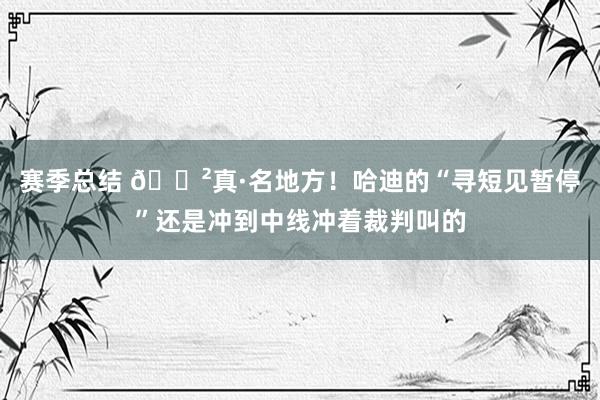 赛季总结 😲真·名地方！哈迪的“寻短见暂停”还是冲到中线冲着裁判叫的