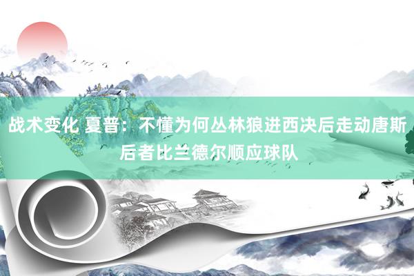 战术变化 夏普：不懂为何丛林狼进西决后走动唐斯 后者比兰德尔顺应球队