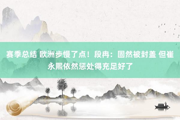 赛季总结 欧洲步慢了点！段冉：固然被封盖 但崔永熙依然惩处得充足好了