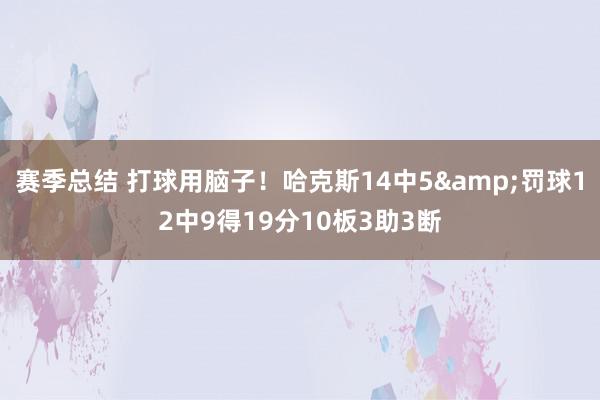 赛季总结 打球用脑子！哈克斯14中5&罚球12中9得19分10板3助3断