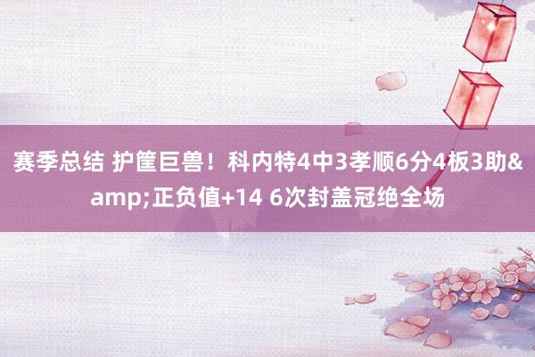 赛季总结 护筐巨兽！科内特4中3孝顺6分4板3助&正负值+14 6次封盖冠绝全场