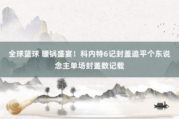 全球篮球 暖锅盛宴！科内特6记封盖追平个东说念主单场封盖数记载