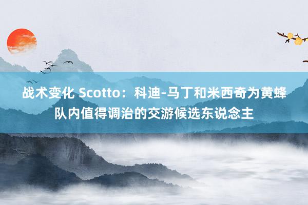 战术变化 Scotto：科迪-马丁和米西奇为黄蜂队内值得调治的交游候选东说念主